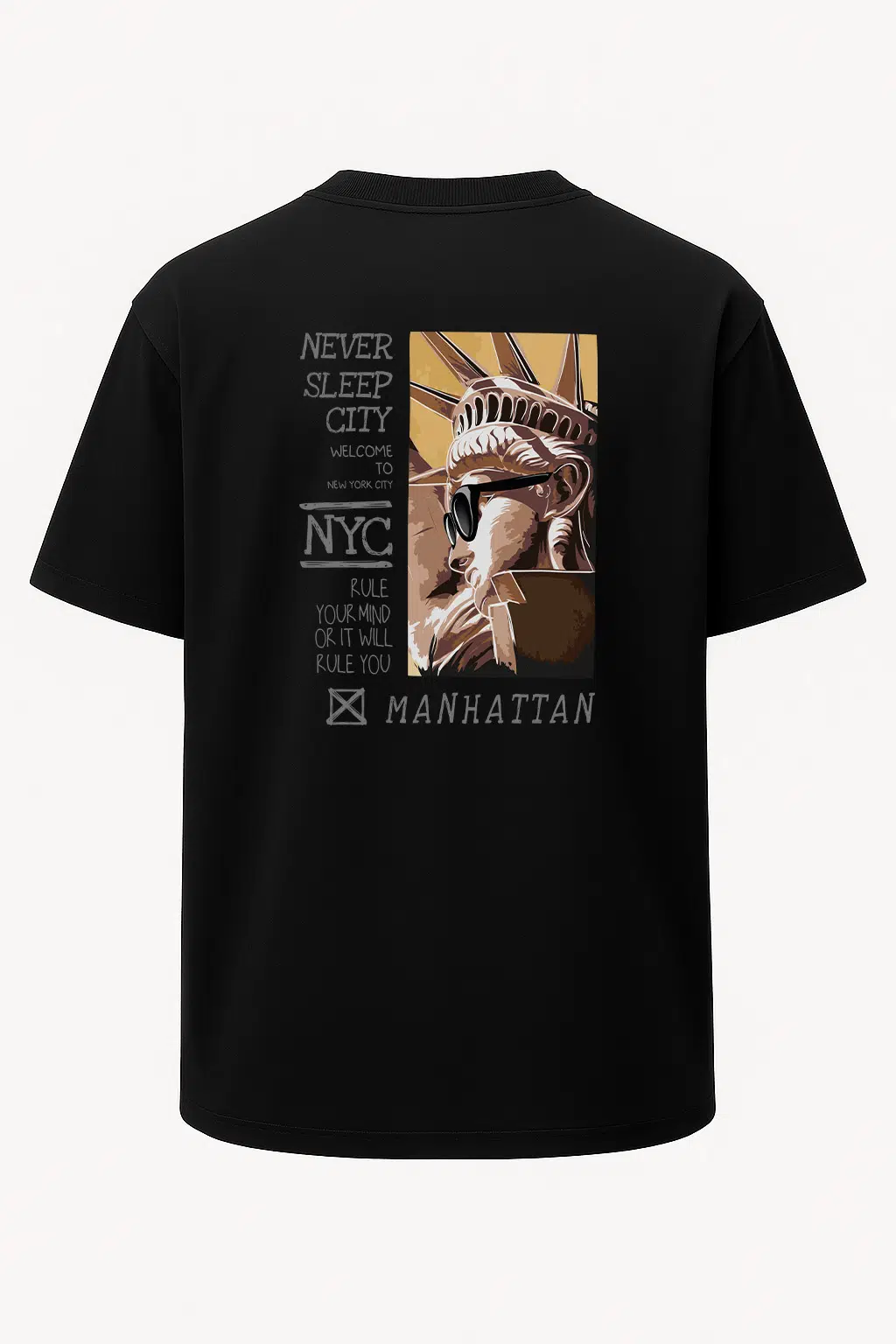Oversize NYC Manhattan Amerika Baskılı Unisex Tişört