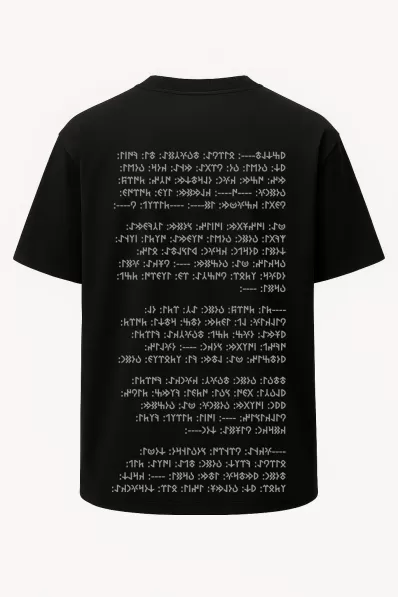 Oversize Orhun Yazıtları Bilge Kağan - Göktürkçe Türk Yazılı Baskılı Tişört - Büyük Baskı - Geniş Kesim