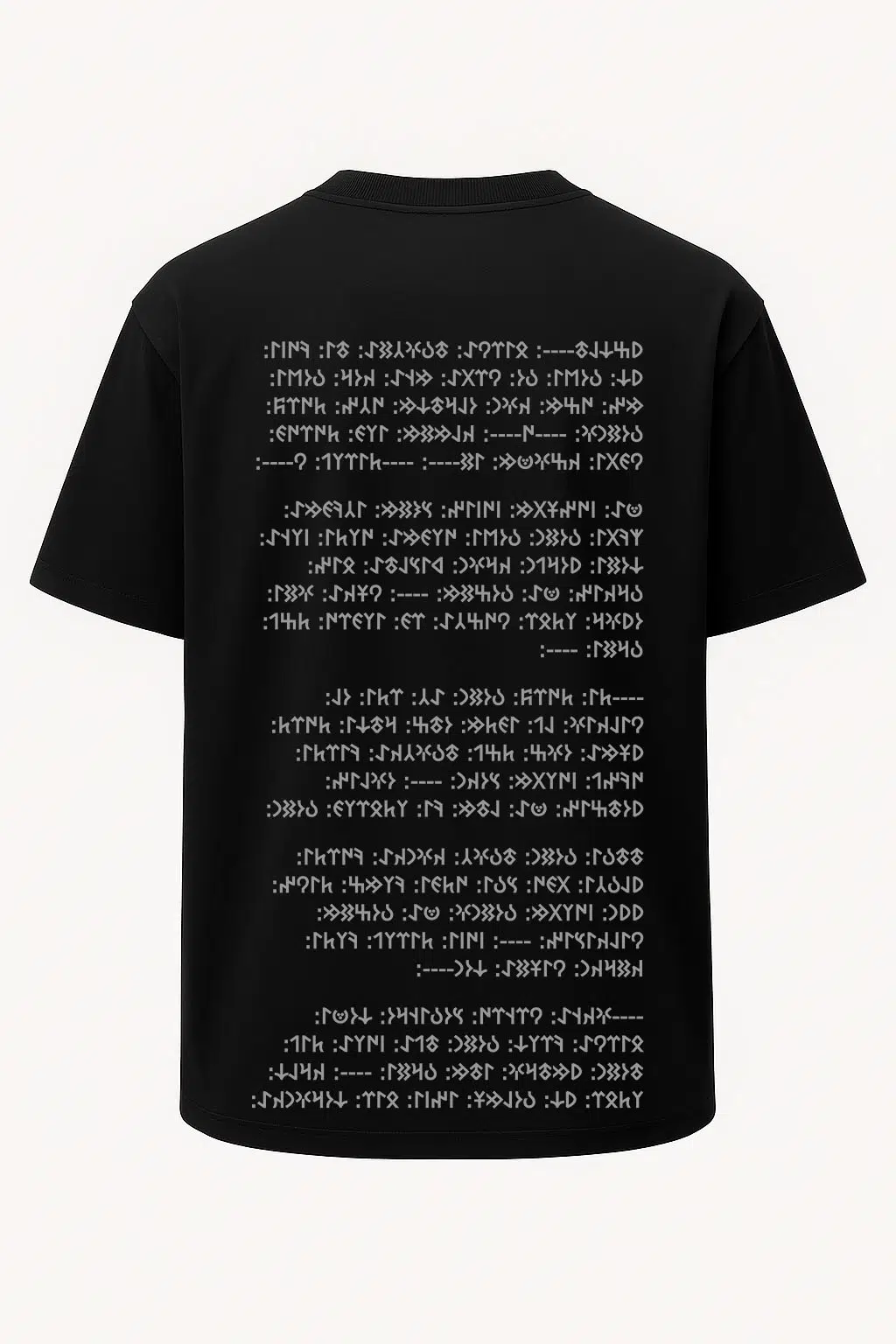 Oversize Orhun Yazıtları Bilge Kağan - Göktürkçe Türk Yazılı Baskılı Tişört - Büyük Baskı - Geniş Kesim