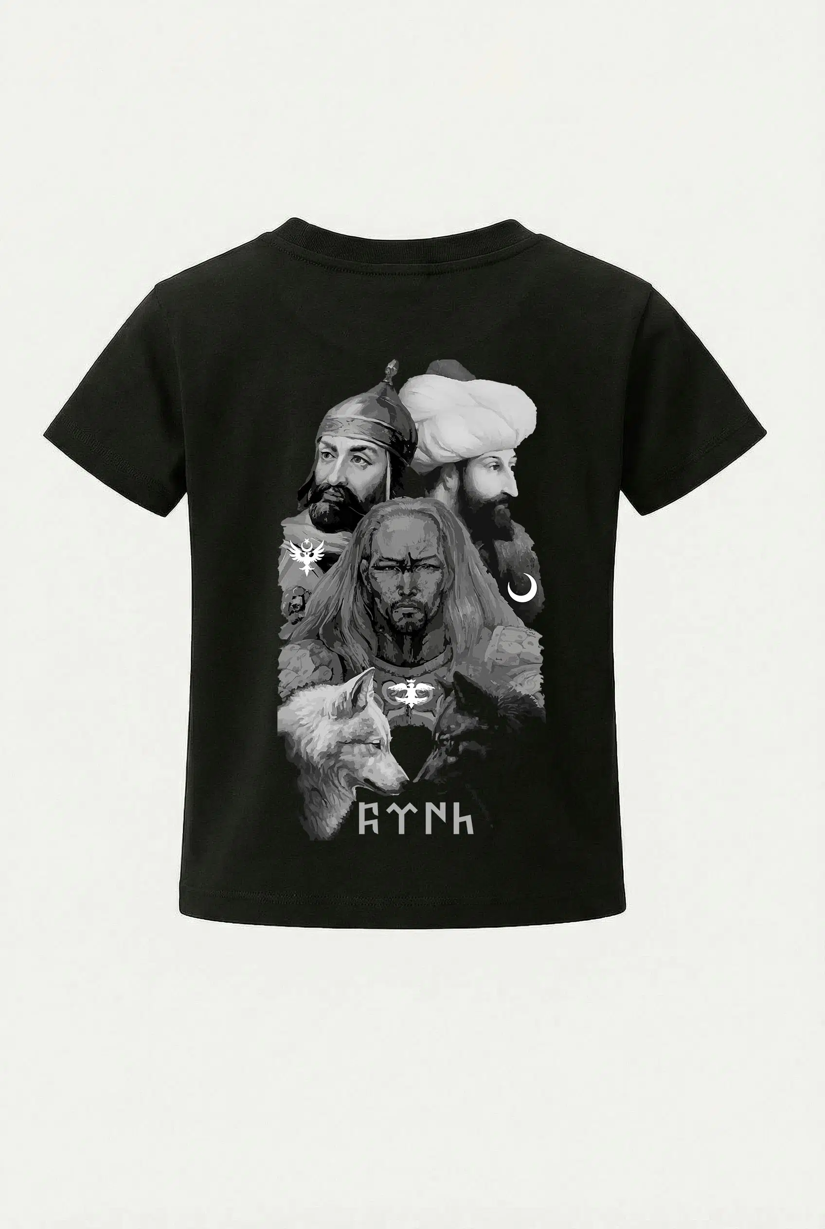 Çocuk Tişört Türk Hükümdarlar 2 - Attila Alparslan ve Fatih Sultan Mehmet Sırt Baskılı Çocuk Tshirt