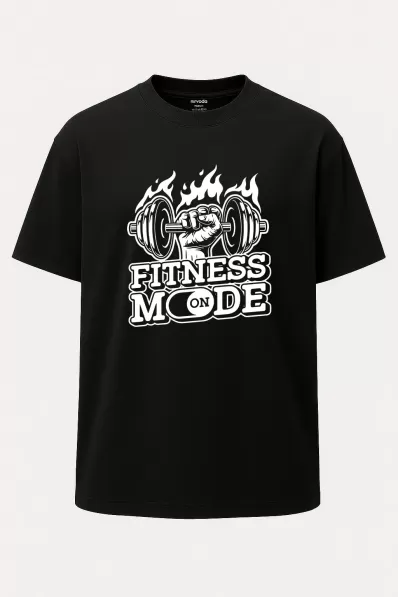 Oversize Fitness Mod On GYM Unisex Baskılı Tişört