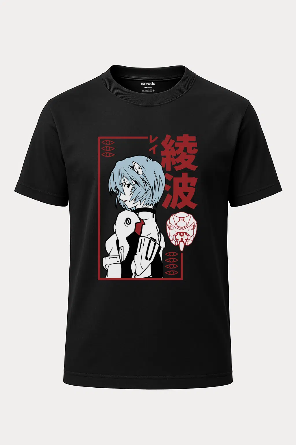 Rei Ayanami Neon Genesis Evangelion Baskılı Loose Fit Bisiklet Yaka Unisex Tişört Anime Manga