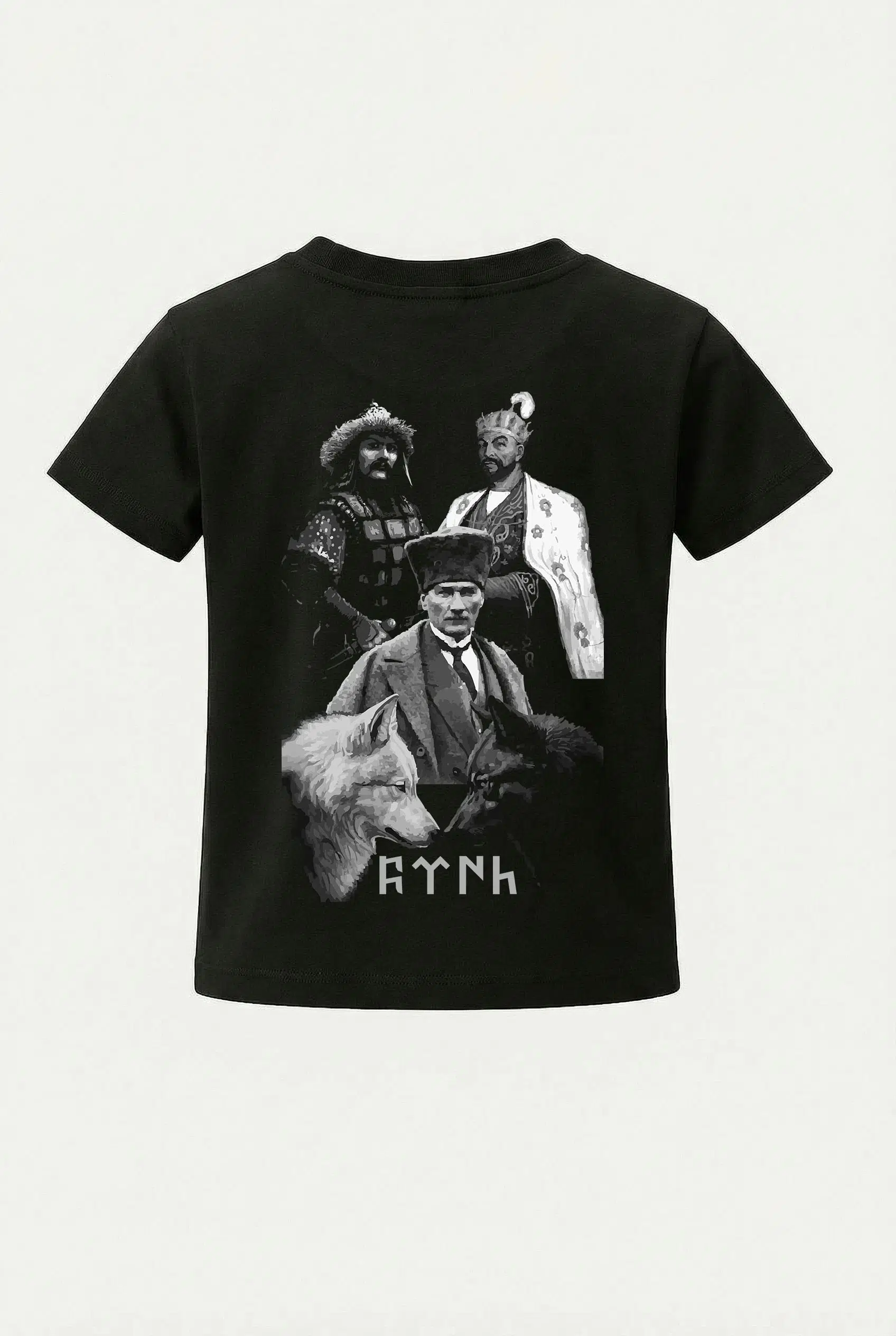 Çocuk Tişört Türk Hükümdarlar Atatürk Timur Metehan Sırt Baskılı Çocuk Tshirt