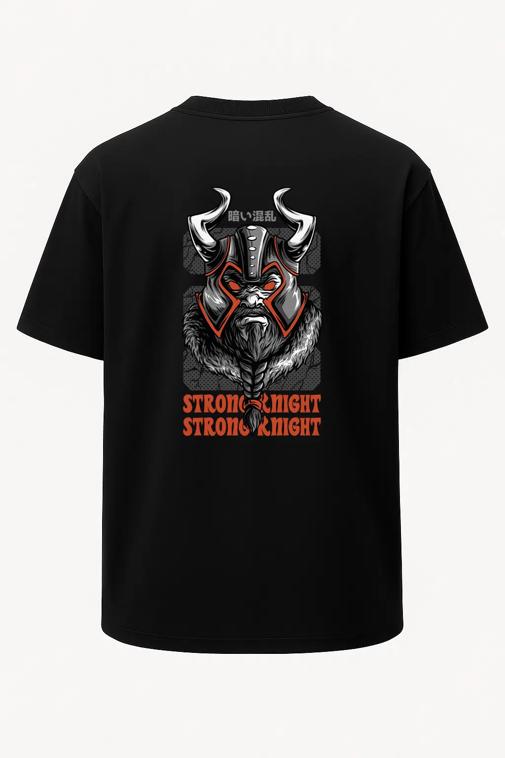 Oversize Strong Knight Viking Baskılı Unisex Tişört