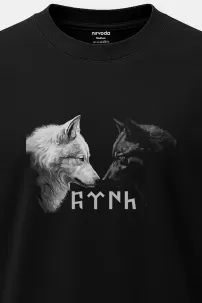 Oversize Türk Hükümdarlar Atatürk Timur Metehan Baskılı Tişört - Büyük Baskı - Geniş Kesim - Siyah