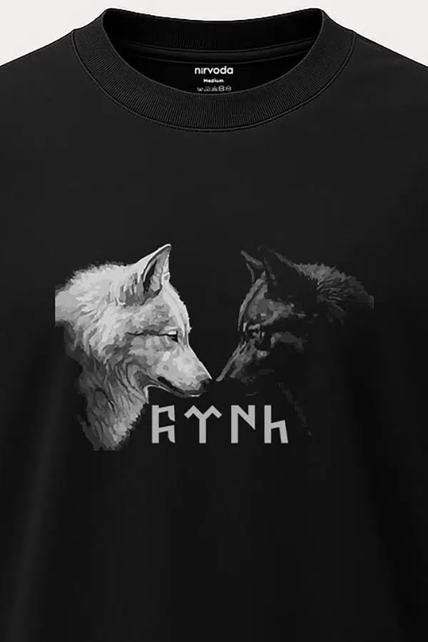 Oversize Türk Hükümdarlar Atatürk Timur Metehan Baskılı Tişört - Büyük Baskı - Geniş Kesim - Siyah