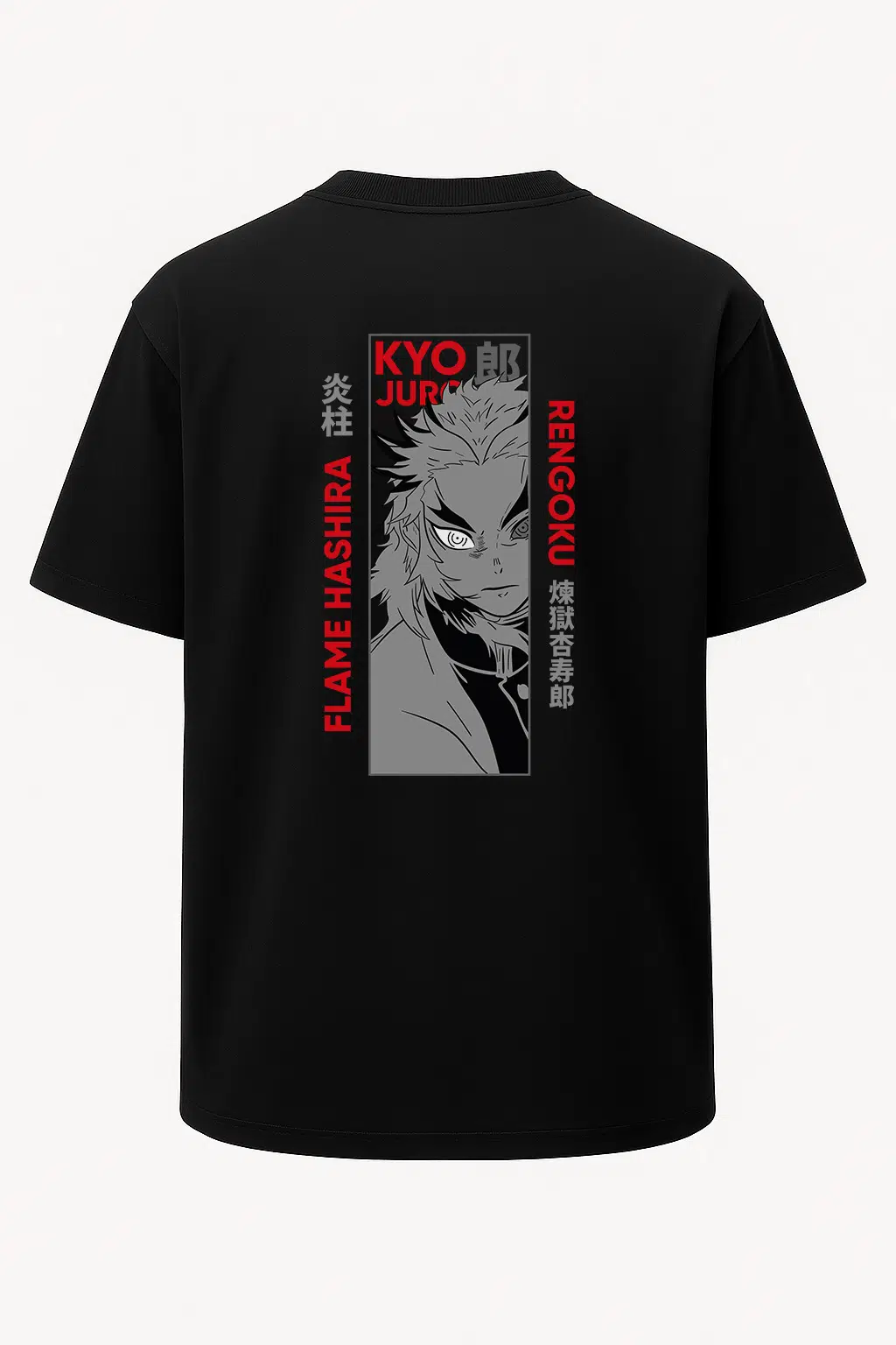 Oversize Kyojuro Rengoku Demon Slayer Baskılı Unisex Tişört