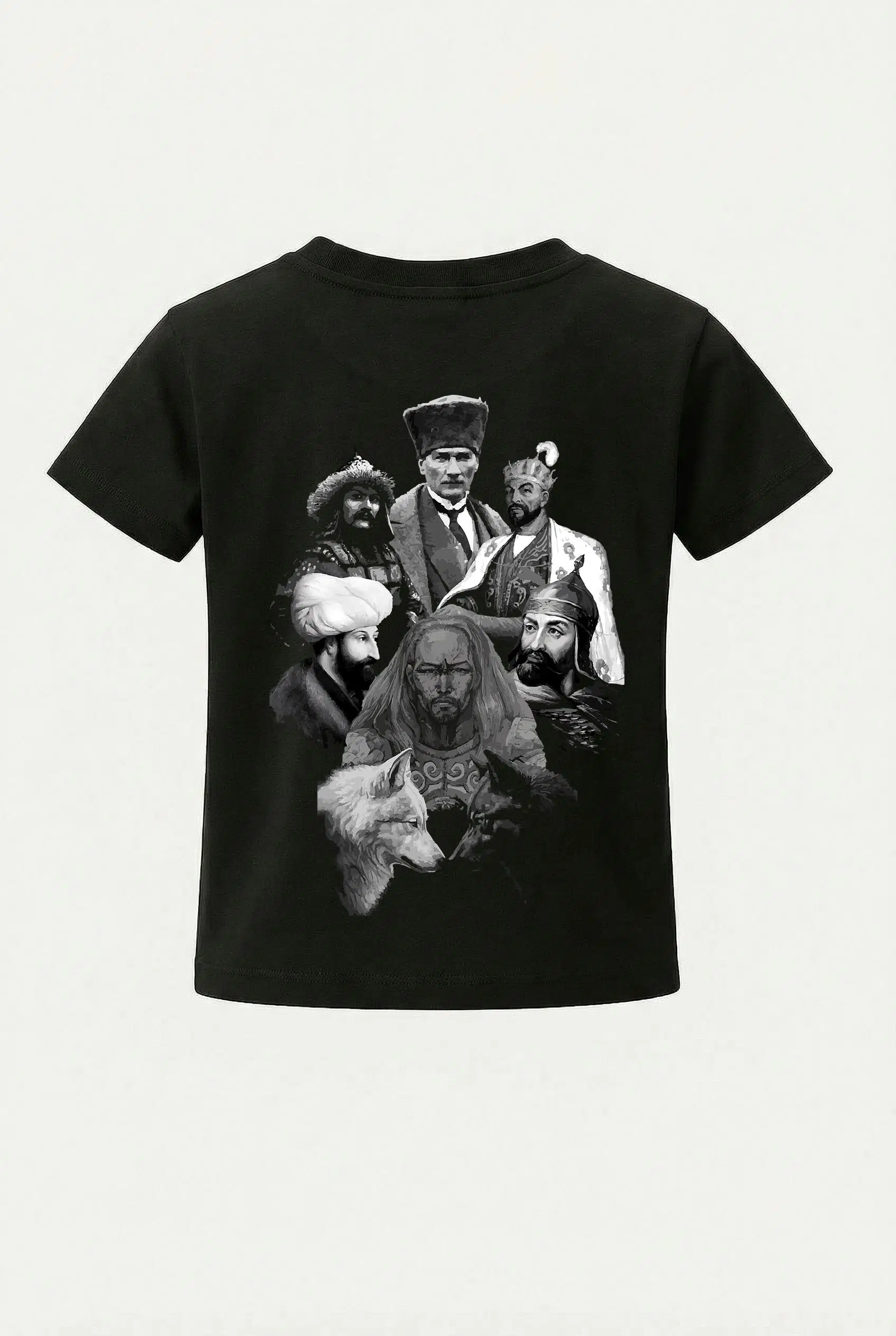 Çocuk Tişört Türk Hükümdar - Türkün Liderleri Sırt Baskılı Çocuk Tshirt